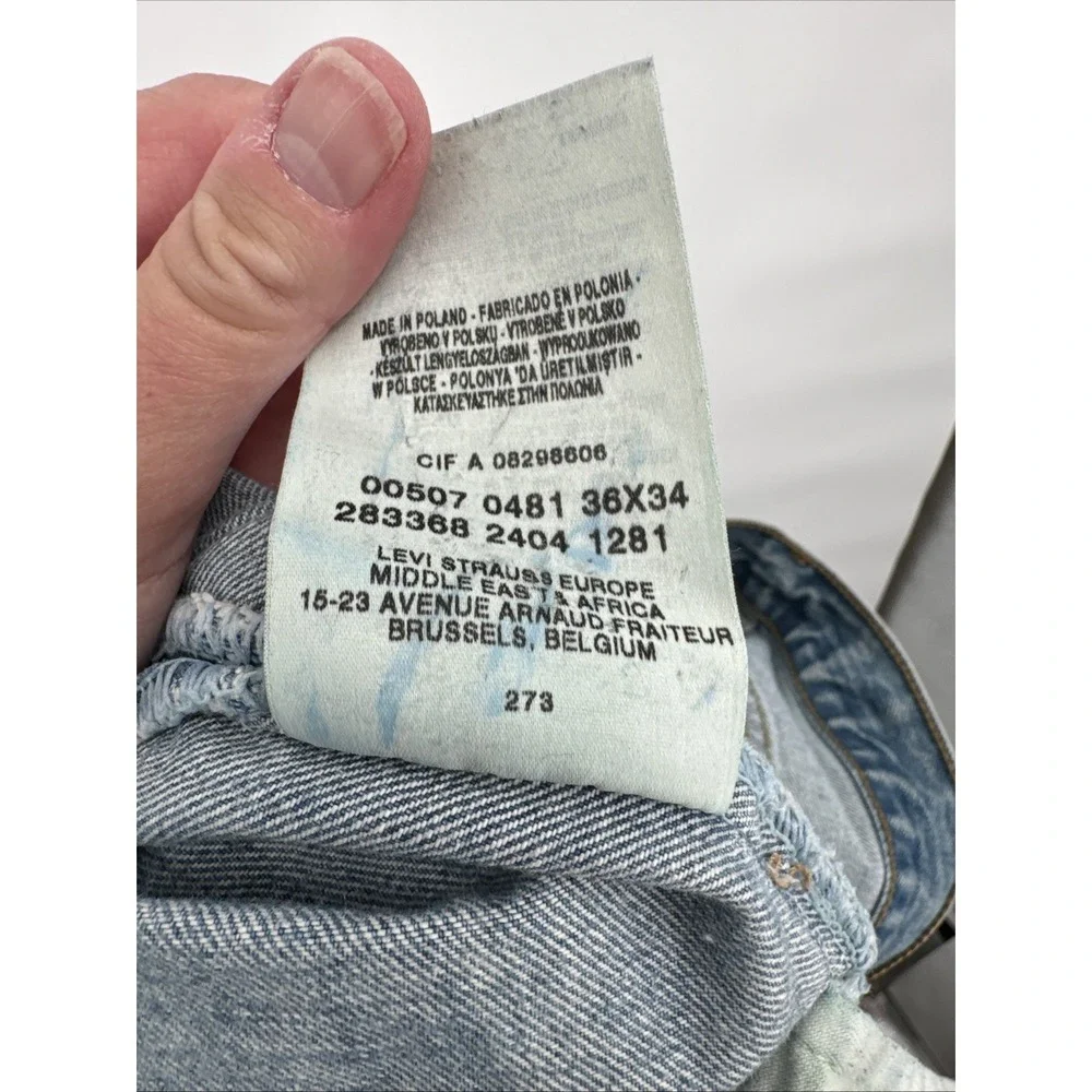 Vintage LEVI'S Men 507 04 Regular Straight‎ Jeans Size W36 34L Unique Fade